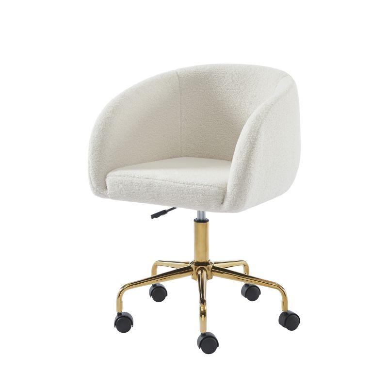 Fauteuil EZRA en tissu bouclette blanc