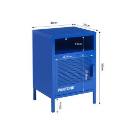 Table de chevet PANTONEmétal bleu électrique 40cm
