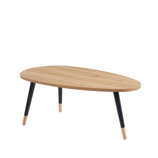 Table basse ORGANICeffet chênepieds noirs 88cm