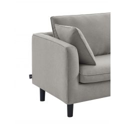 Canapé droit DANY fixe tissu gris clair 3 places