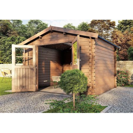 Abri de jardin MEGEVE de 9,3 m² en bois de pin ép. 28 mm traité