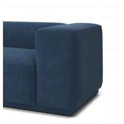 Canapé d'angle gauche SACHA fixe tissu bleu 5 places