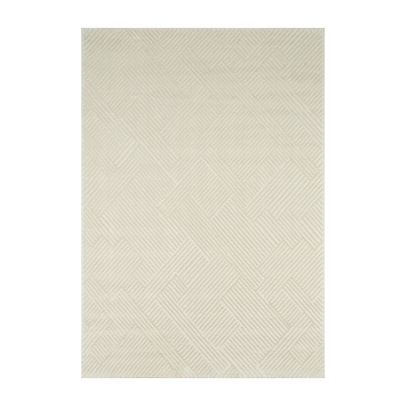 Tapis OLGA crème motif linéaire 80x300 cm