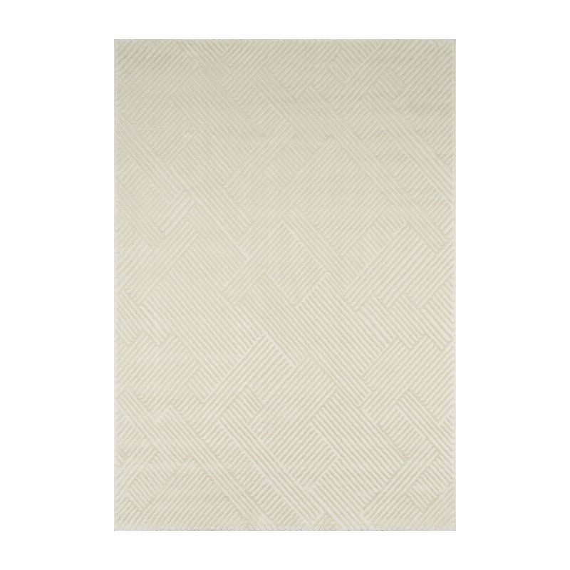 Tapis OLGA crème motif linéaire 80x150 cm