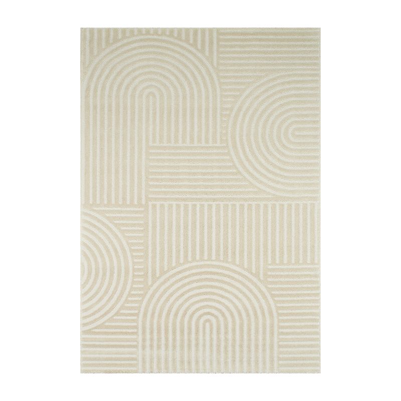 Tapis OLGA crème motif en relief 80x300 cm