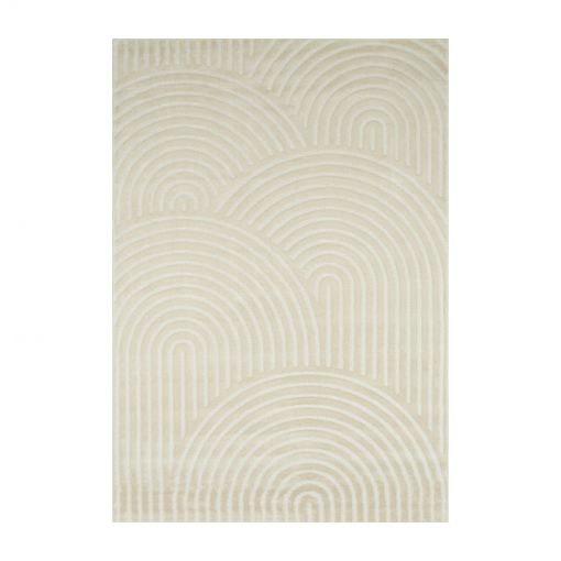 Tapis OLGA crème motif arc en ciel 80x300 cm