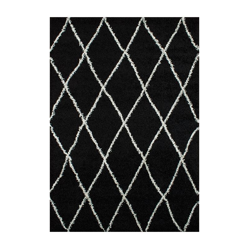 Tapis THEA noir motif losange 80x140 cm