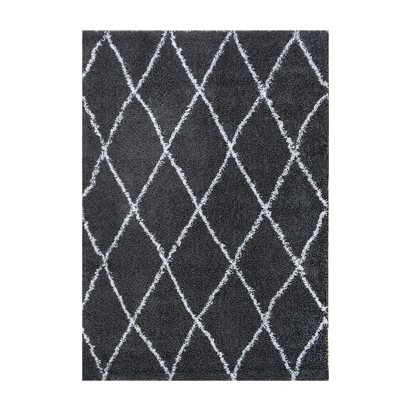 Tapis THEA anthracite motif losange 120x160 cm