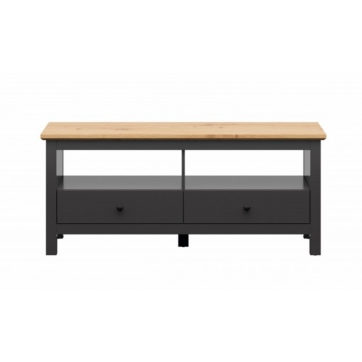 Meuble TV HESEN effet chêne et anthracite 137cm