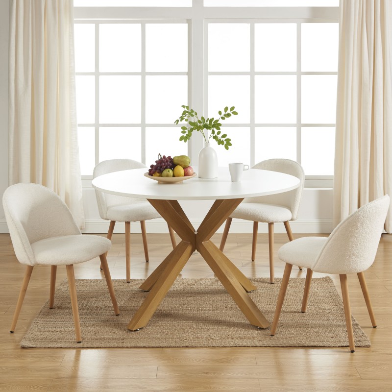 Table à Manger Ronde Austin - 120 Cm - Gris Pierre - Paris Prix