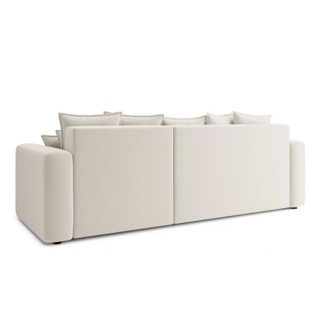 Canapé angle MIKE convertible velours beige 4 places