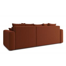 Canapé angle MIKE convertible velours terracotta 4 places