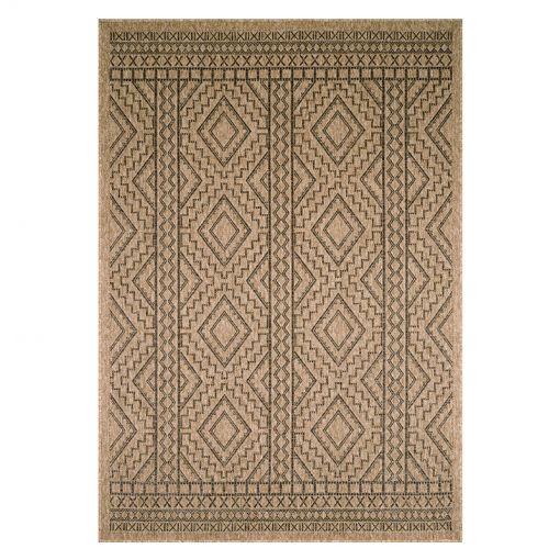 Tapis d'extérieur en plastique tressé - 120x160cm - Gris