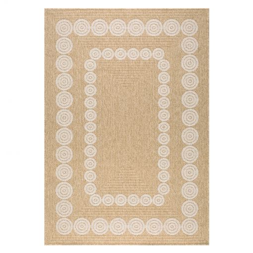 Tapis d'extérieur MALLORCA marron et blanc aspect jute 160x230cm