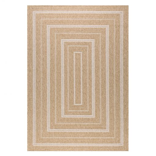 Tapis d'extérieur MENORCA marron et blanc aspect jute 160x230cm