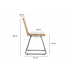 Ensemble table ASTI en bois d'acacia FSC 200 cm et 6 chaises de jardin