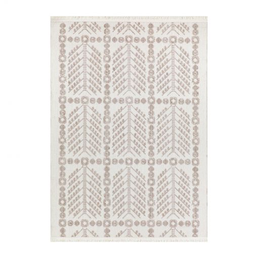 Tapis KUTA crème motif ethnique 120x170 cm