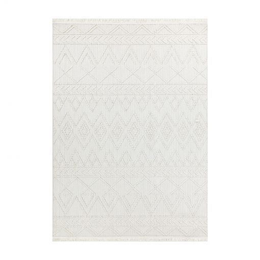 Tapis KUTA crème motif géométrique 80x150 cm