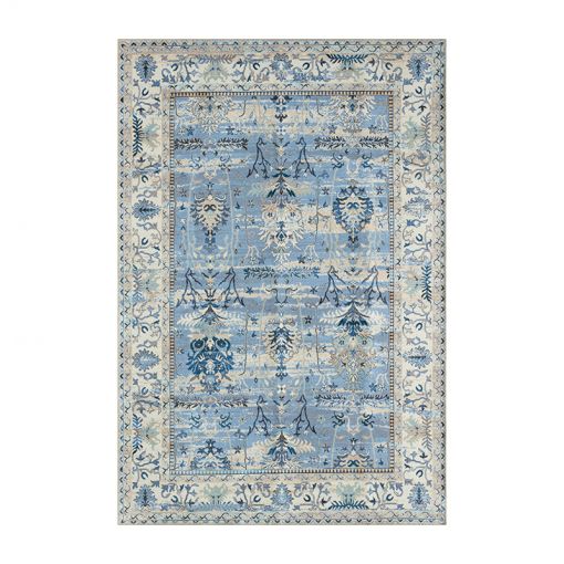 Tapis ERA bleu motif floral 120x170 cm