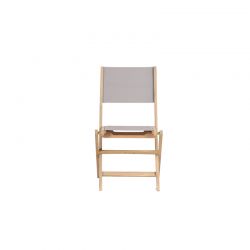Ensemble table et chaises de jardin RIMINI 4 places en bois d'acacia et textilène taupe