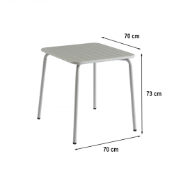 Ensemble PANTONE table 70x70cm et 4 chaises de jardin gris glacier