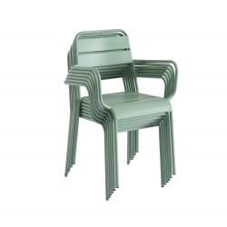 Ensemble PANTONE table 160 cm et 6 chaises de jardin vert menthe