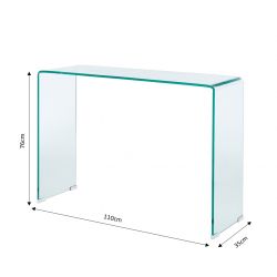 Console GINZA verre trempé transparent 110cm