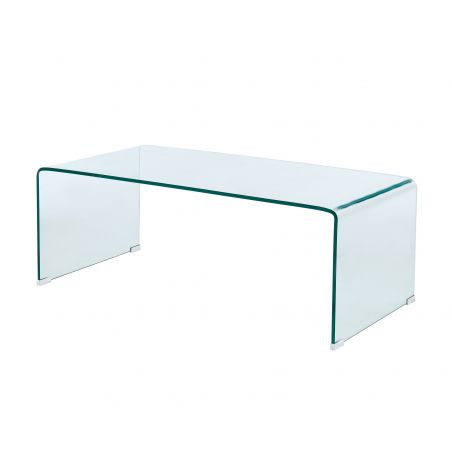 Table basse GINZA verre trempé transparent 120cm