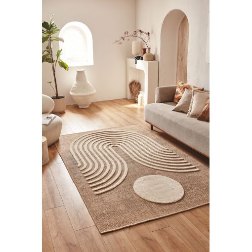 Tapis PIA blanc motif géométrique 200x290 cm