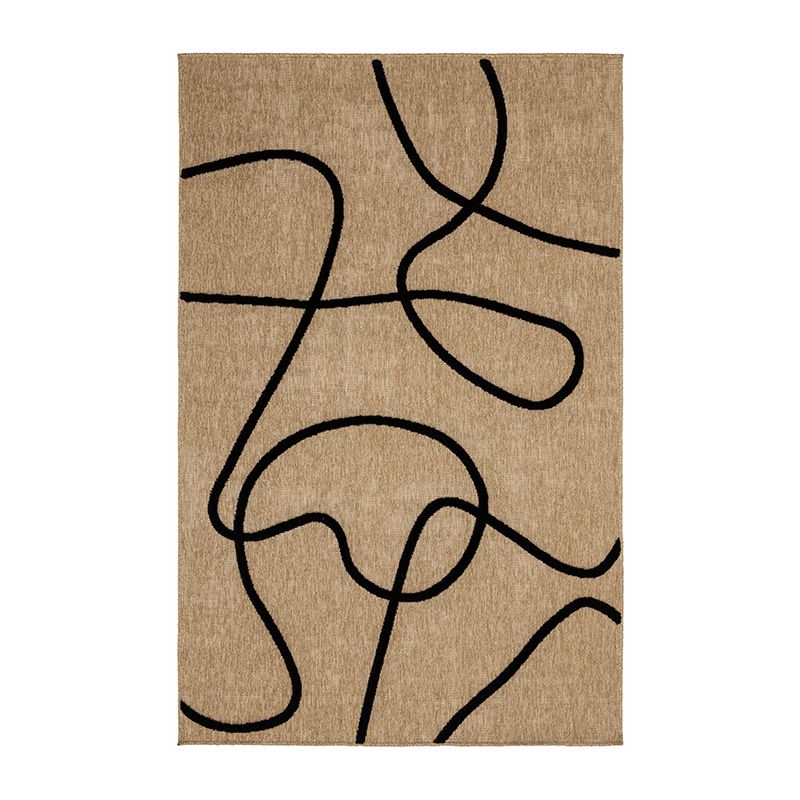 Tapis PIA noir motif linéaire 160x230 cm