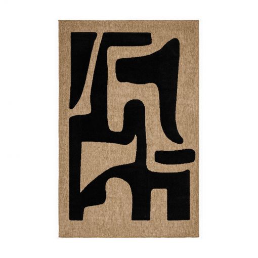 Tapis PIA noir motif contemporain 120x160 cm