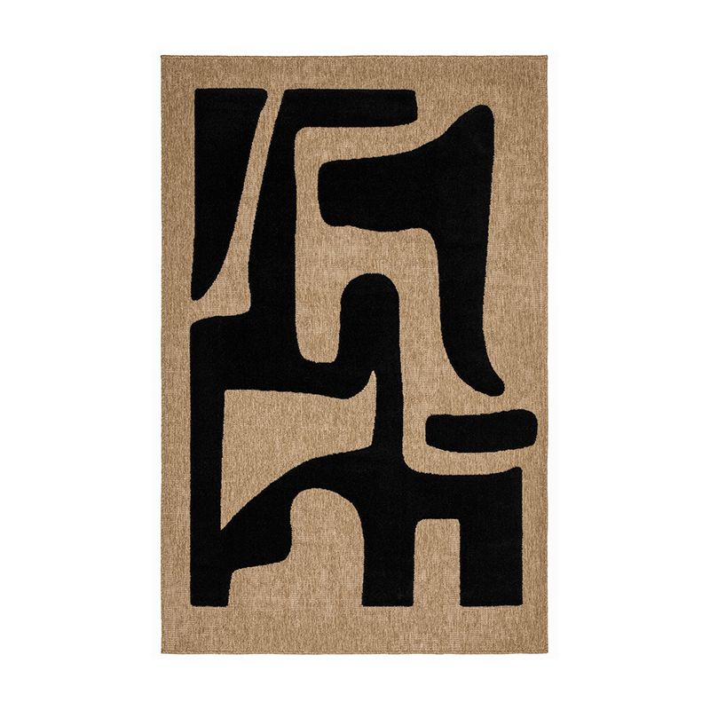 Tapis PIA noir motif contemporain 80x150 cm