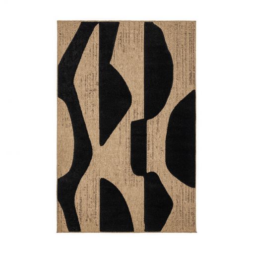 Tapis PIA noir motif abstrait 80x150 cm