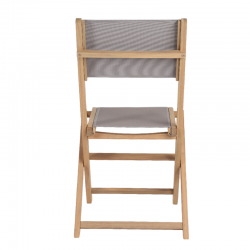 Lot de 2 chaises de jardin RIMINI en bois d'acacia 100% FSC et textilène taupe