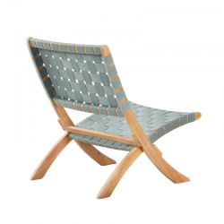 Lot de 2 fauteuils de jardin MATERA en bois d’acacia blanchi 100% FSC et corde verte