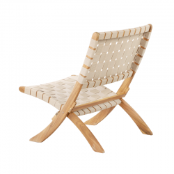 Lot de 2 fauteuils de jardin MATERA en bois d’acacia FSC blanchi corde naturelle
