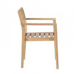 Lot de 2 fauteuils de jardin NORA en bois d'acacia FSC blanchi et résine tressée