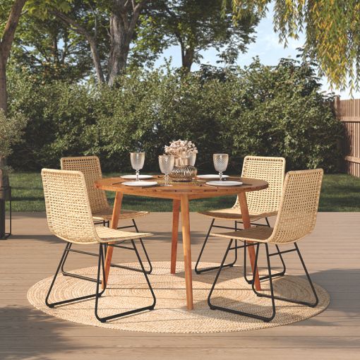 Ensemble table VERONE en bois d'acacia FSC et 4 chaises de jardin