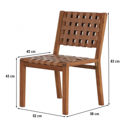 Ensemble table et chaises de jardin ABANA en bois d'acacia et résine plate