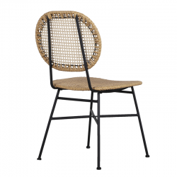 Ensemble table ASTI en bois d'acacia FSC 200 cm et 8 chaises de jardin beige