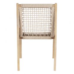 Ensemble table 210cm et 8 chaises SAMOA en bois d'acacia FSC blanchi