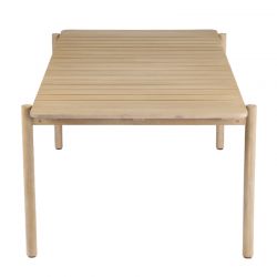 Ensemble table 210cm et 8 fauteuils SAMOA en bois d'acacia FSC blanchi