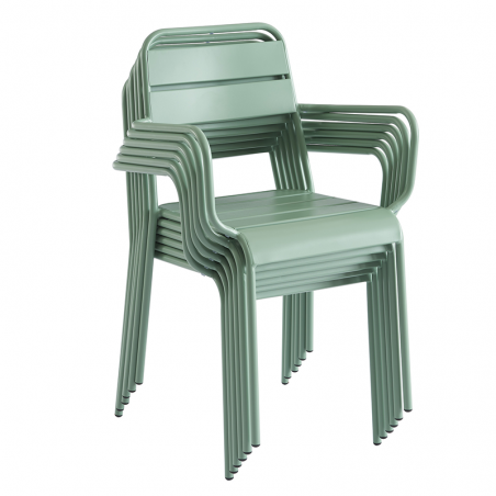 Ensemble PANTONE table 160 cm et 4 chaises de jardin vert menthe