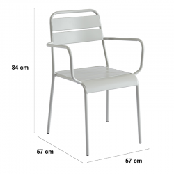 Ensemble PANTONE table 140 cm et 4 chaises de jardin gris glacier