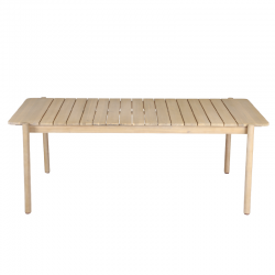 Ensemble table 210cm et 6 fauteuils SAMOA en bois d'acacia FSC blanchi