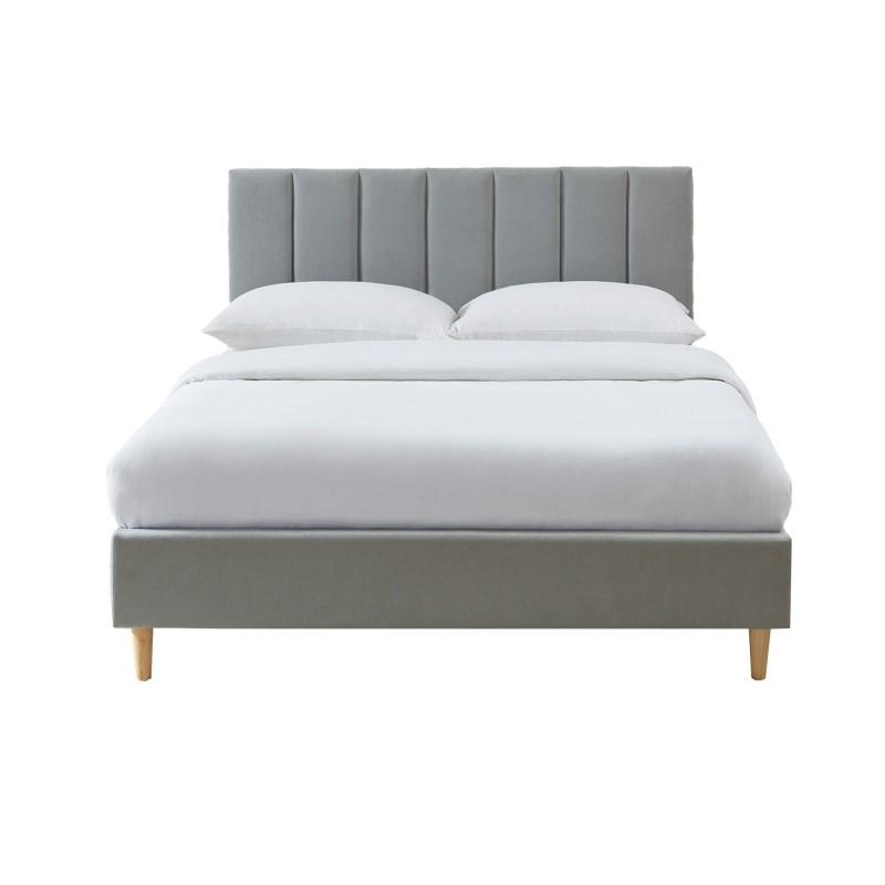Lit coffre 160×200 en velours vert avec tête de lit sommier à lattes