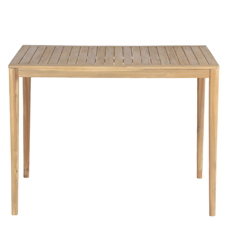 Table haute KUTA 140x90x105 cm en bois d'acacia FSC blanchi