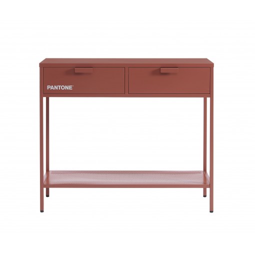 Console PANTONE métal terracotta 100cm