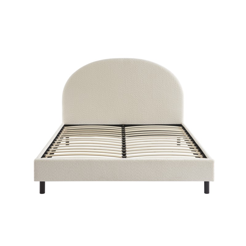 Lit tissu bouclette Julia 140x190cm - Crème