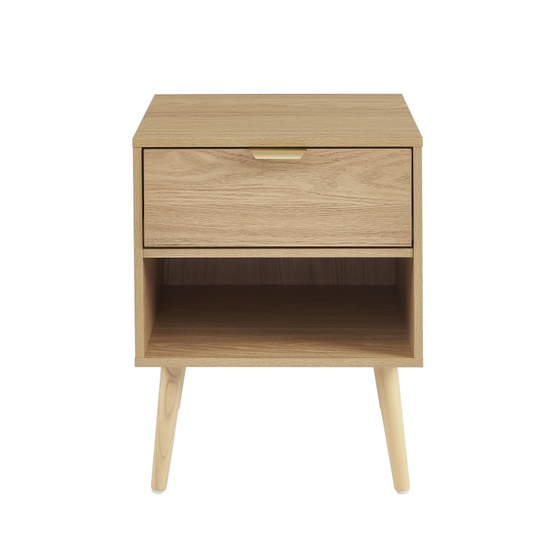 Lot de 2 tables de chevet JEANNE effet chêne 40cm